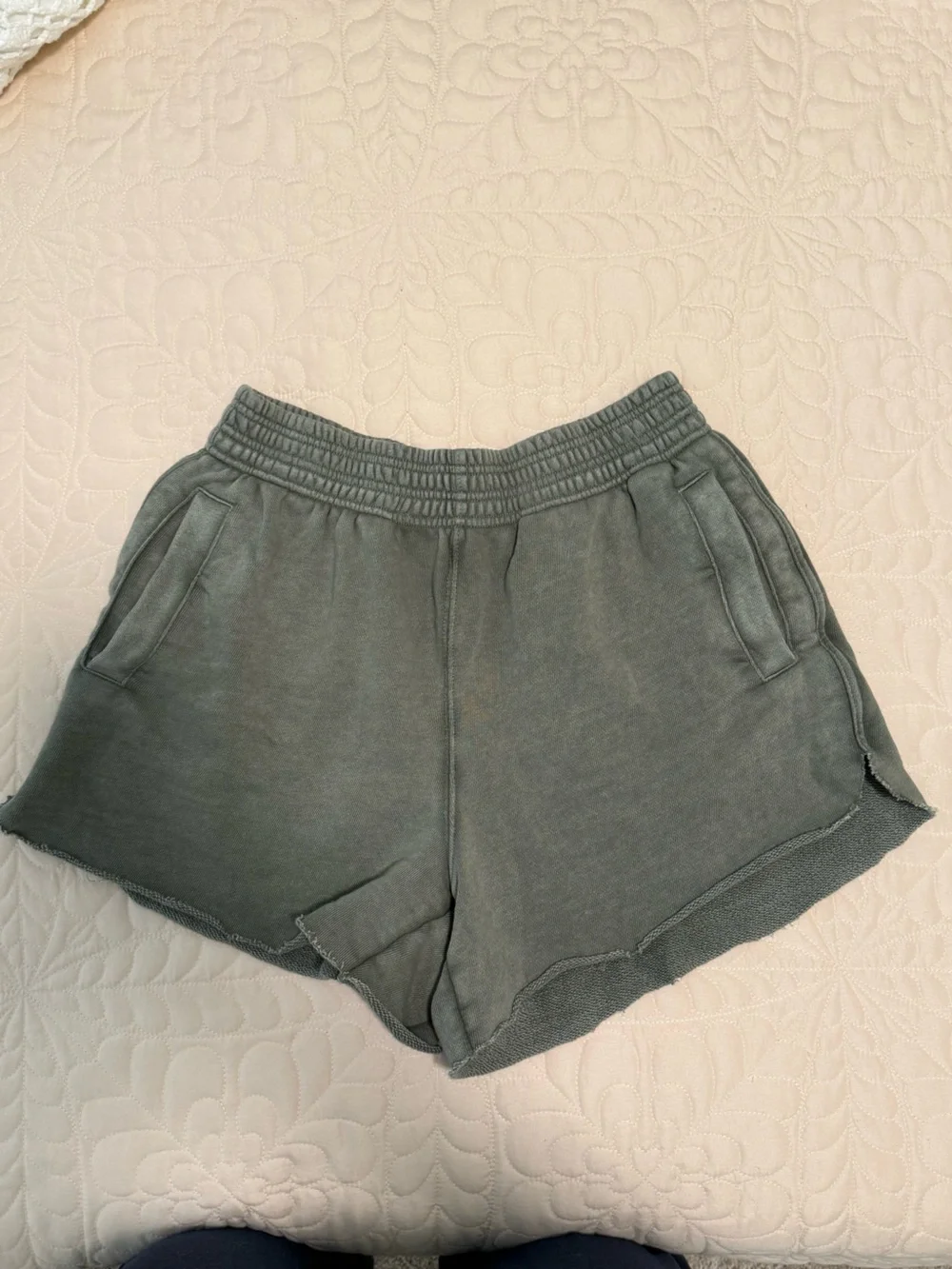 aerie Olive-Gray High Waist Casual Lounge Shorts